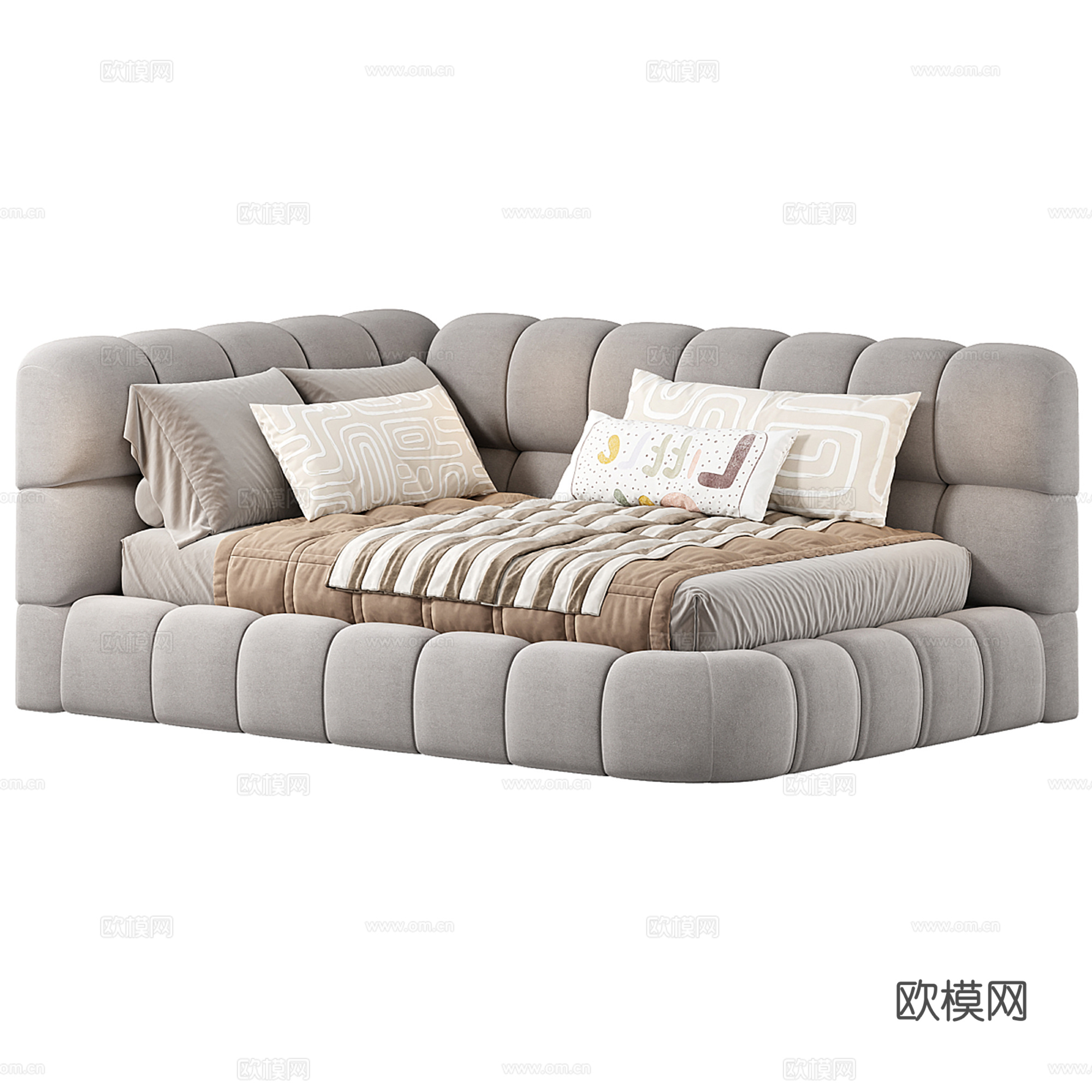 现代儿童床集合su模型