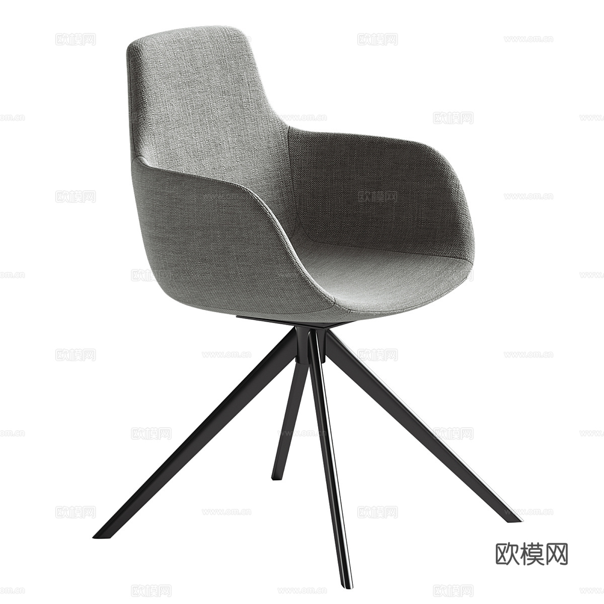 现代意式极简布艺办公椅3d模型