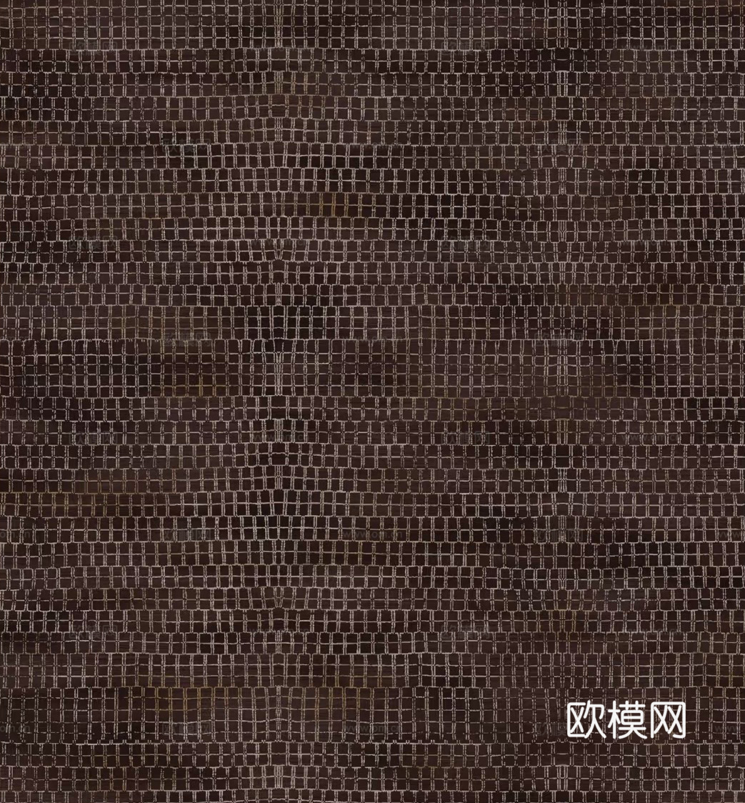 深棕色几何地毯