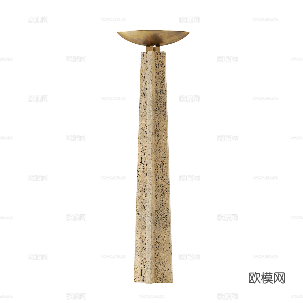 新中式轻奢金属落地灯3d模型