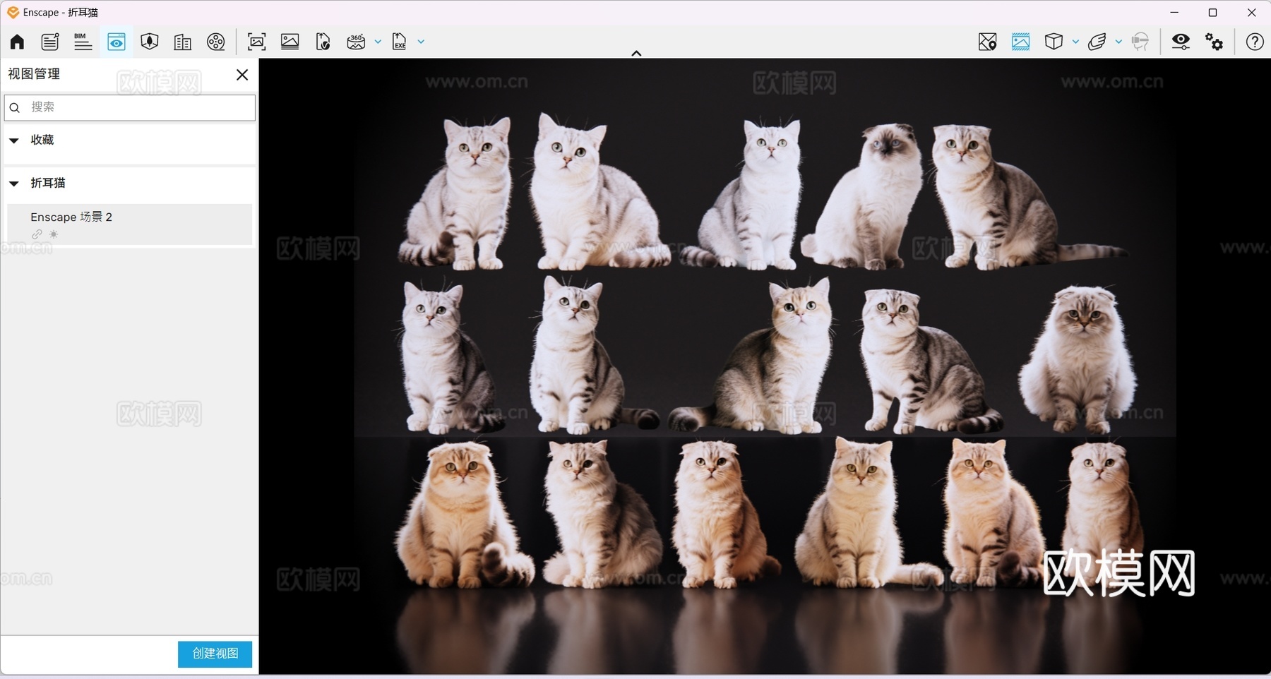 2D宠物猫 宠物 折耳猫 小猫咪 居家宠物su模型