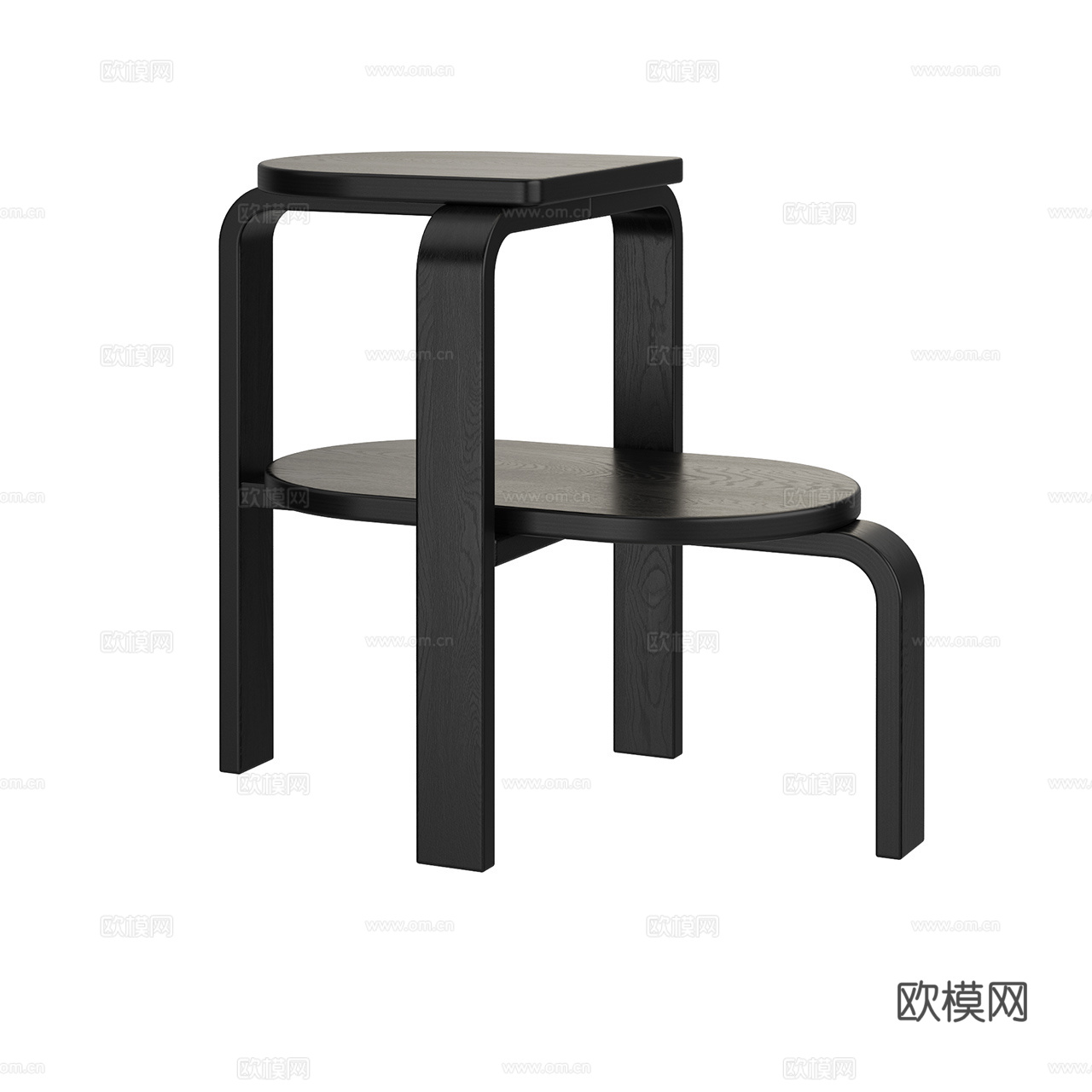 Case 北欧凳子 橡木凳 踏脚凳 餐椅凳 阶梯凳 木凳3d模型