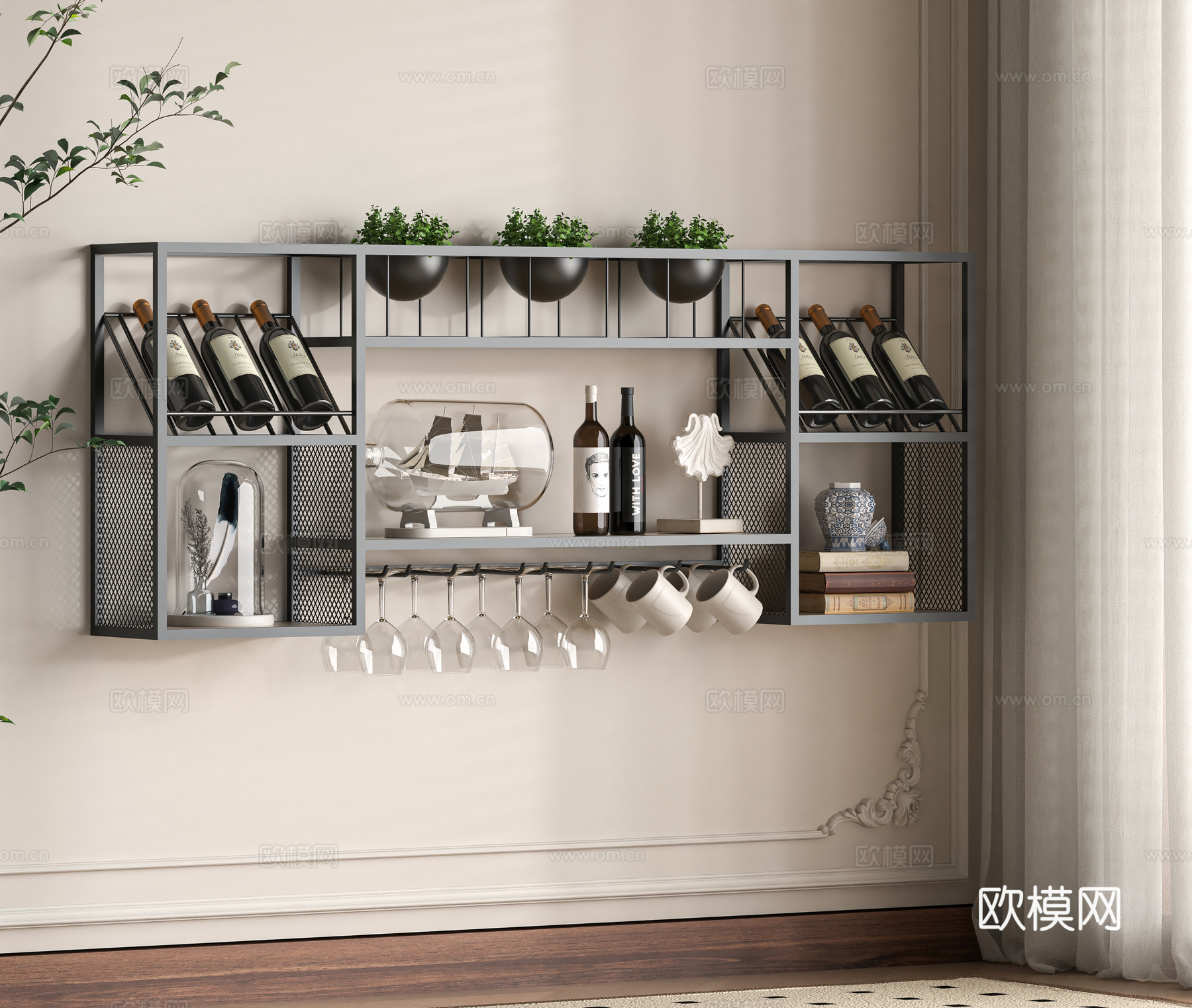 现代酒架3d模型