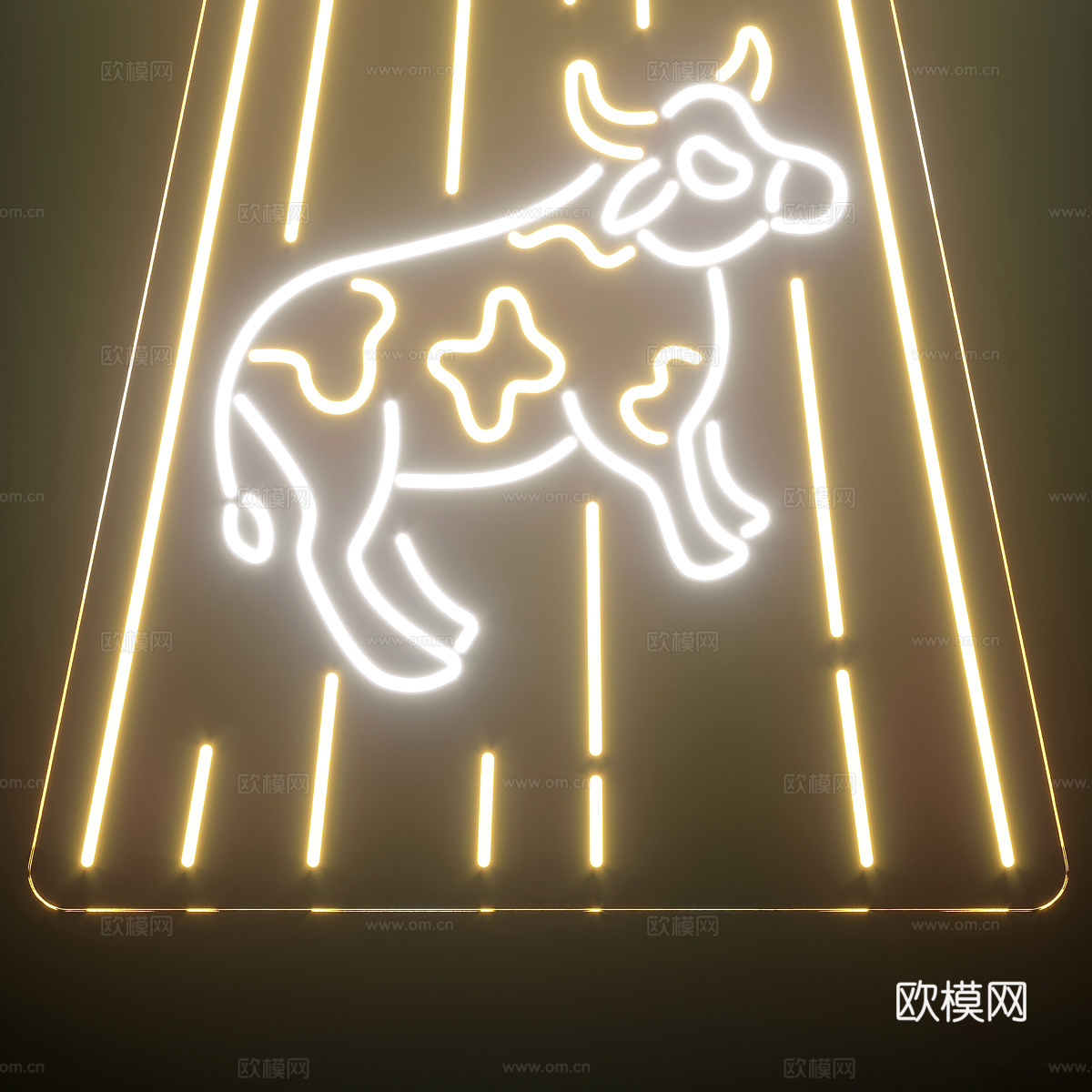 现代儿童霓虹灯3d模型