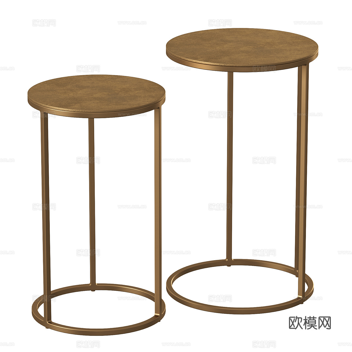 现代轻奢金属圆边几3d模型