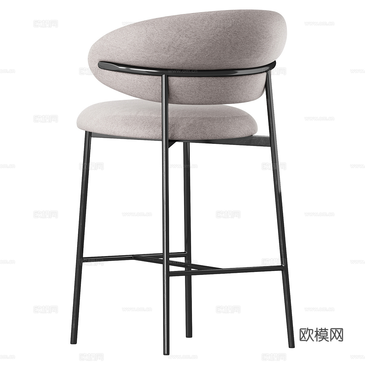 现代极简吧台椅3d模型