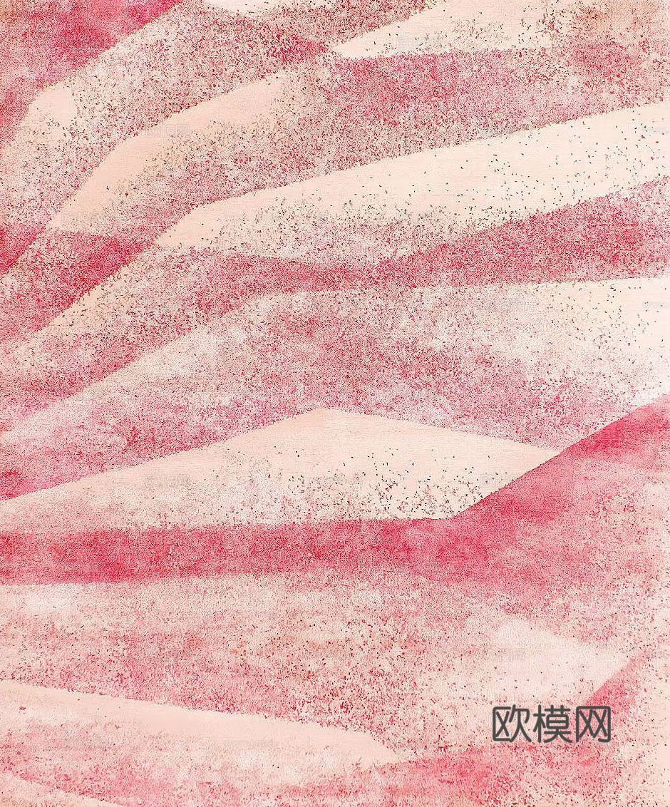 粉色渐变几何地毯