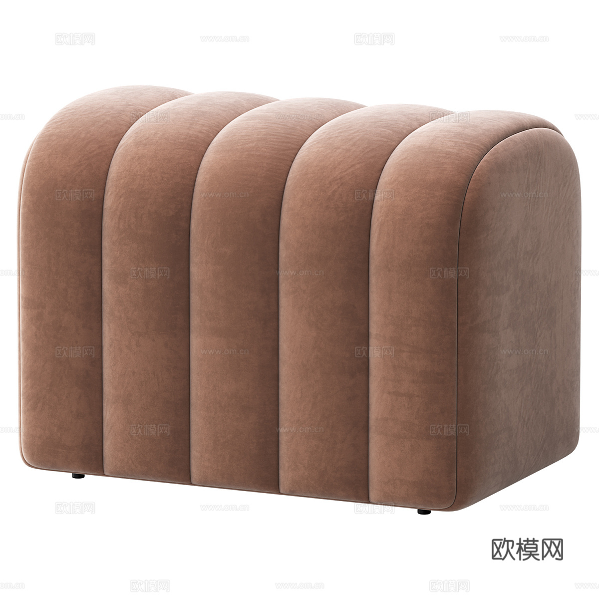 现代奶油风布艺凳3d模型