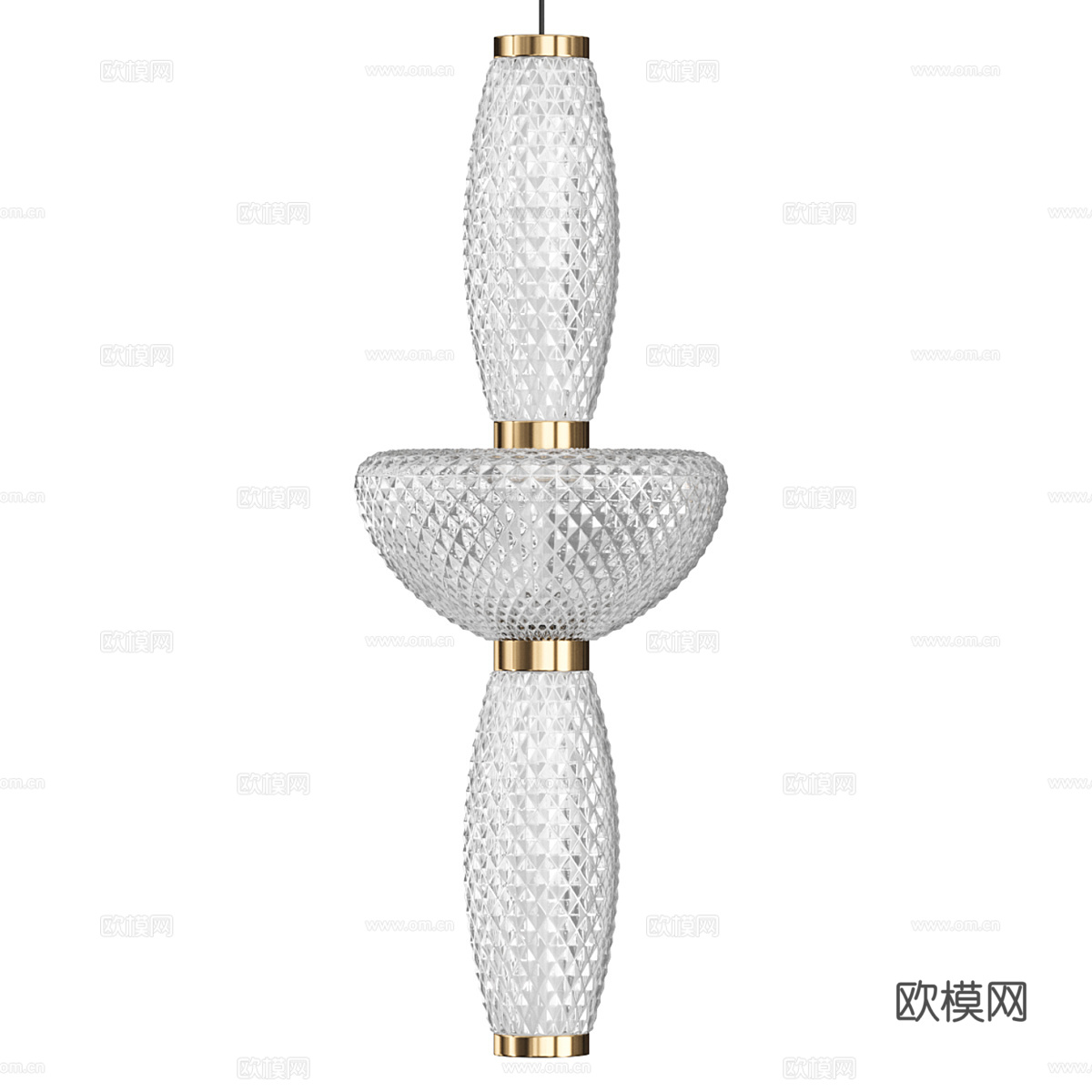 现代轻奢玻璃装饰串联吊灯3d模型