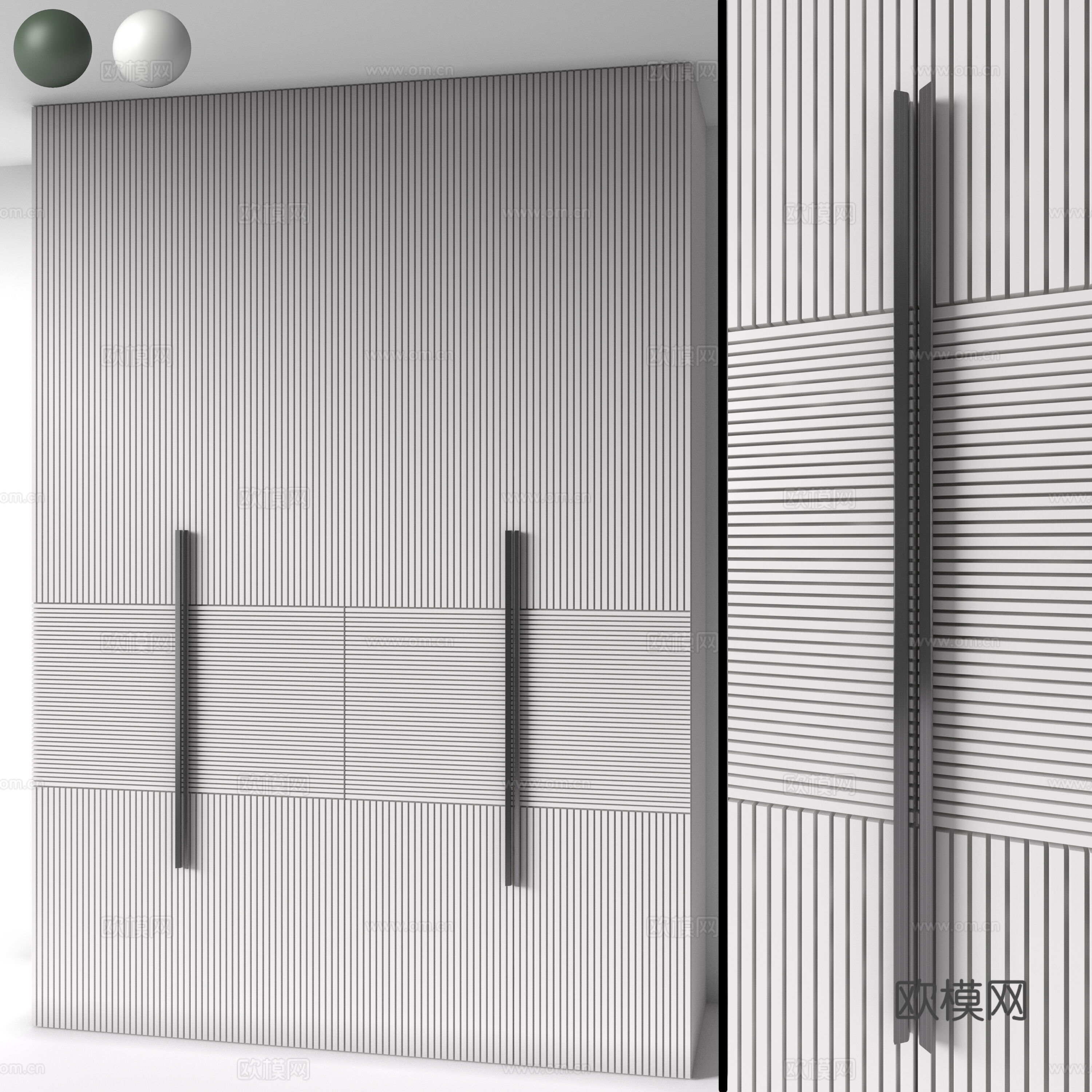 现代意式极简开门衣柜3d模型