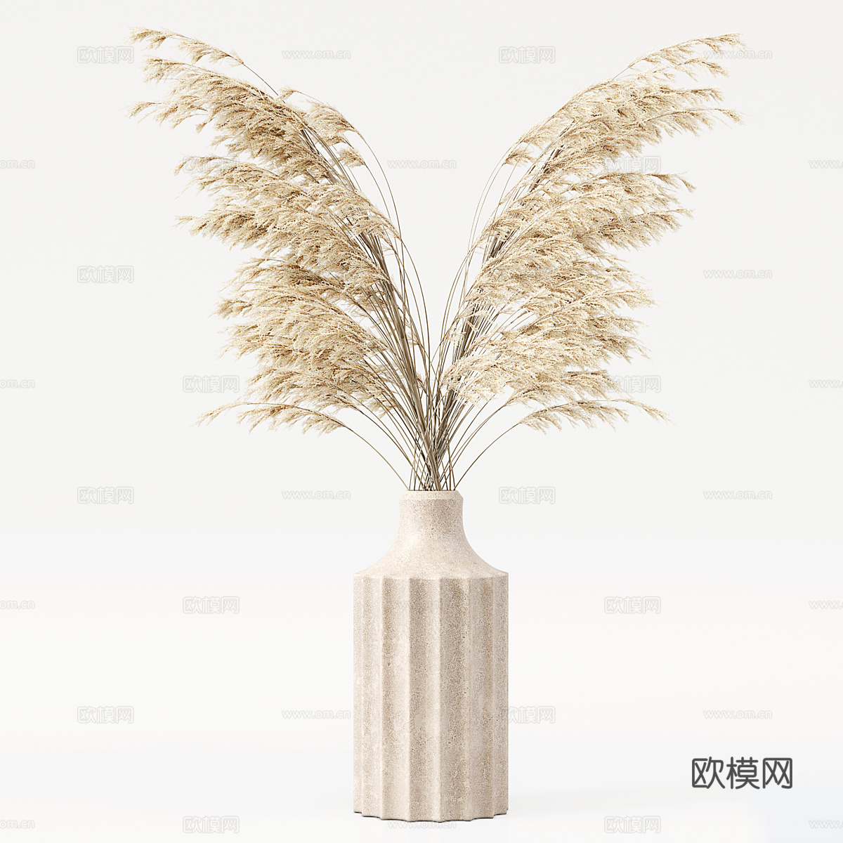 新中式干花花瓶3d模型