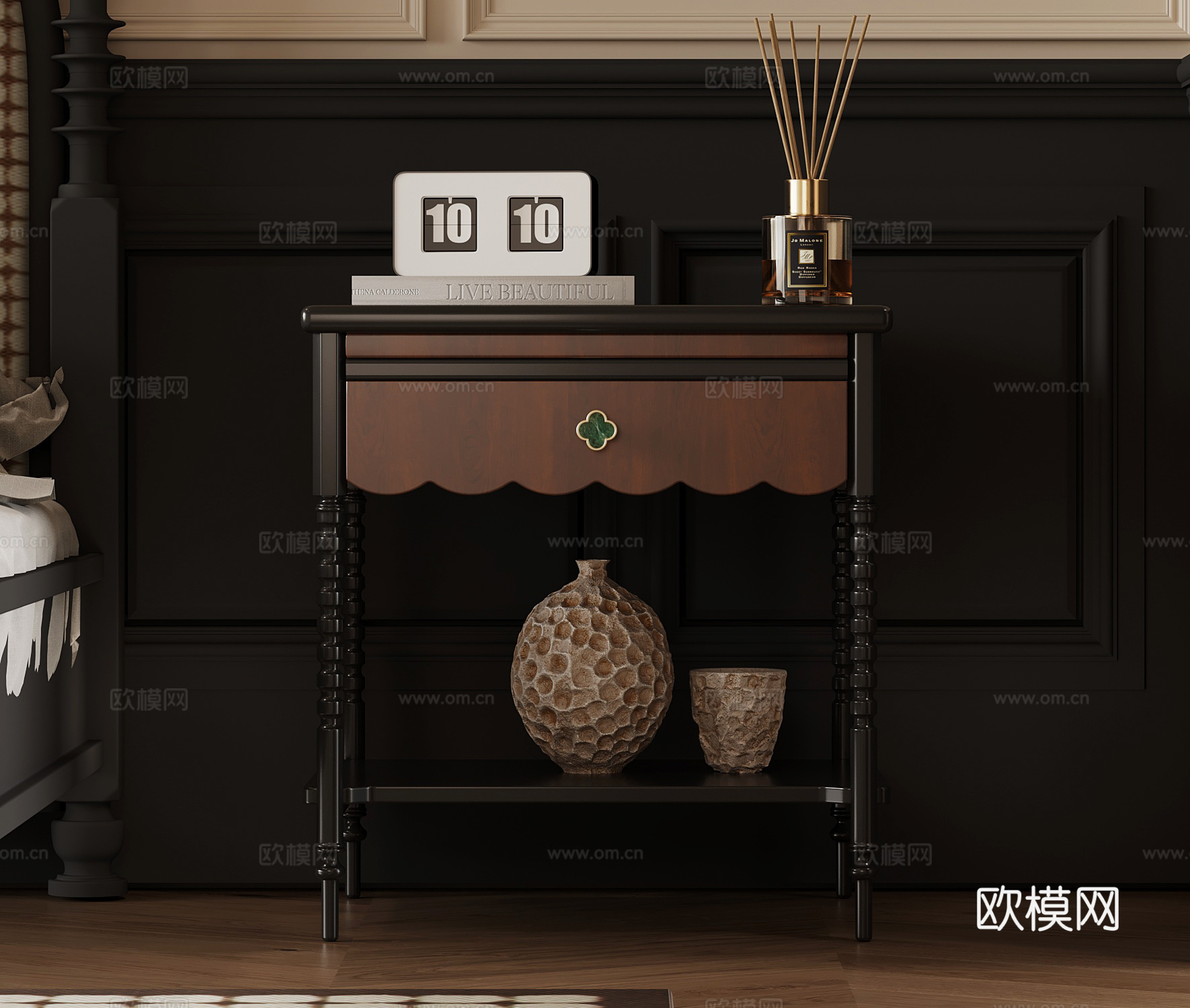 床头柜 法式床头柜3d模型