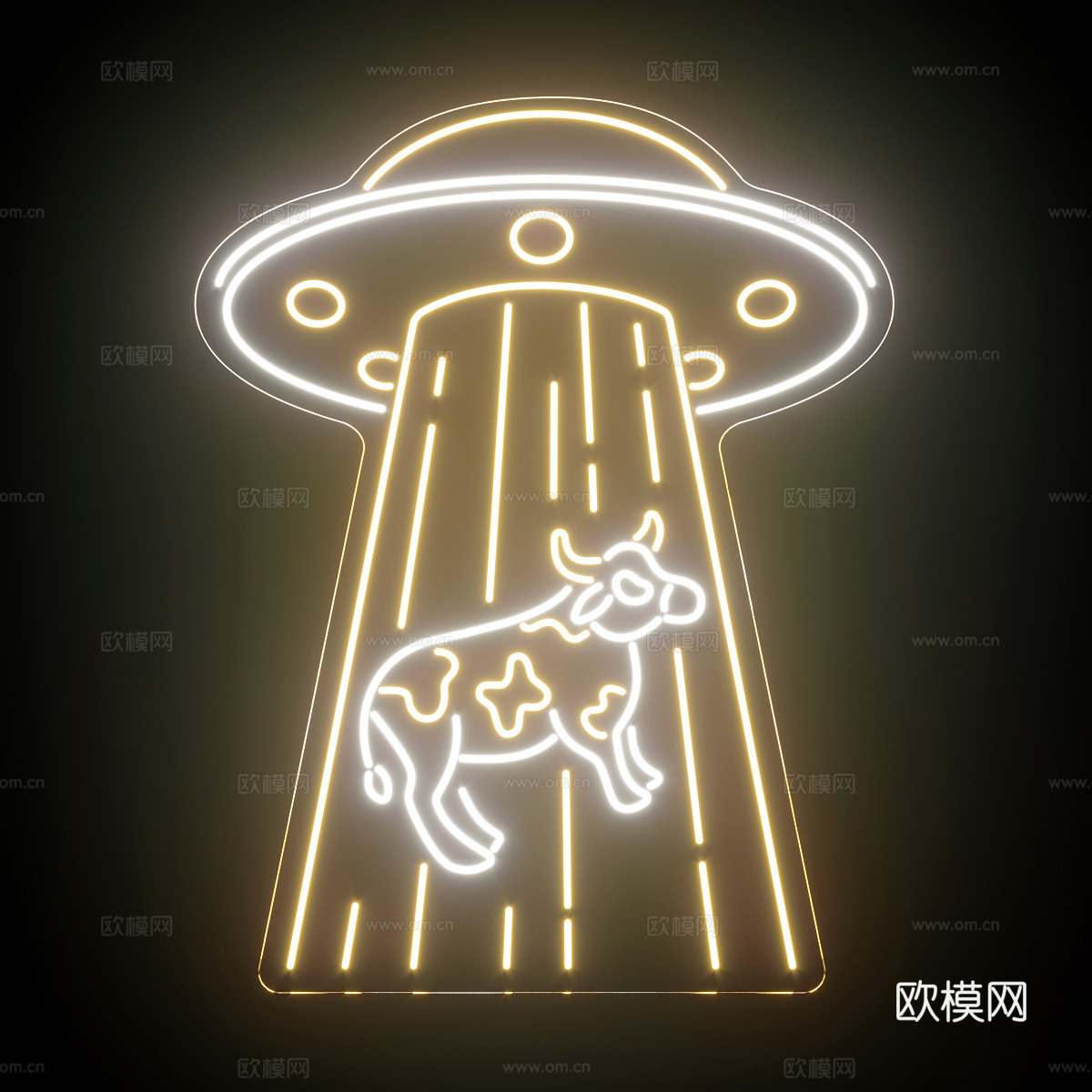 现代儿童霓虹灯3d模型
