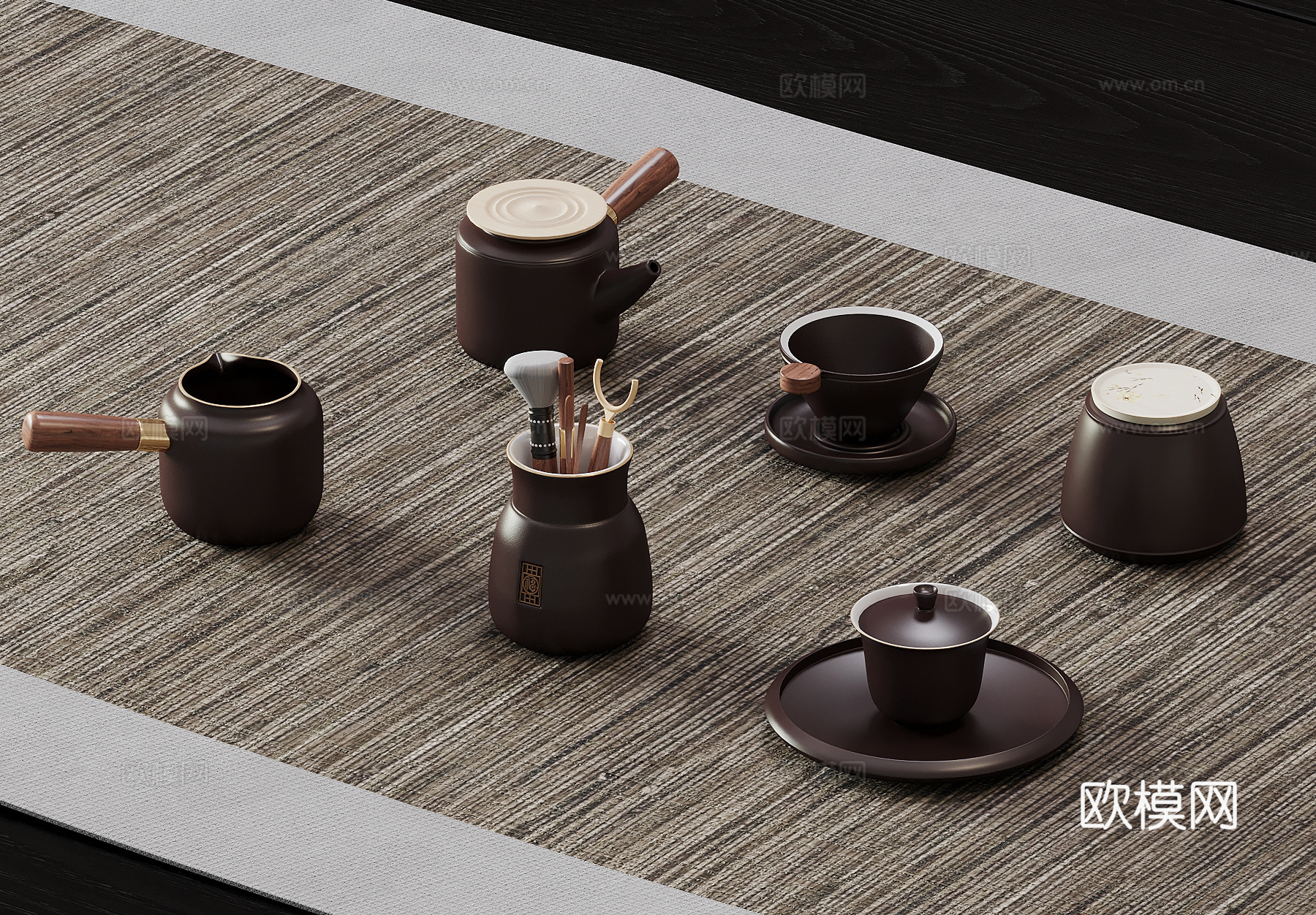 茶具 新中式茶具 茶杯su模型