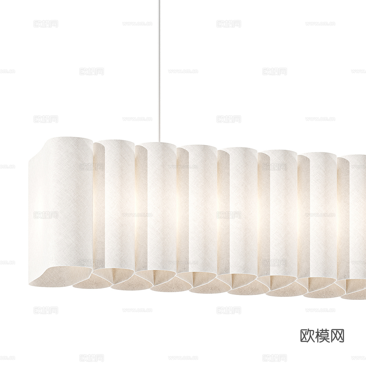 现代意式轻奢布艺吊灯3d模型
