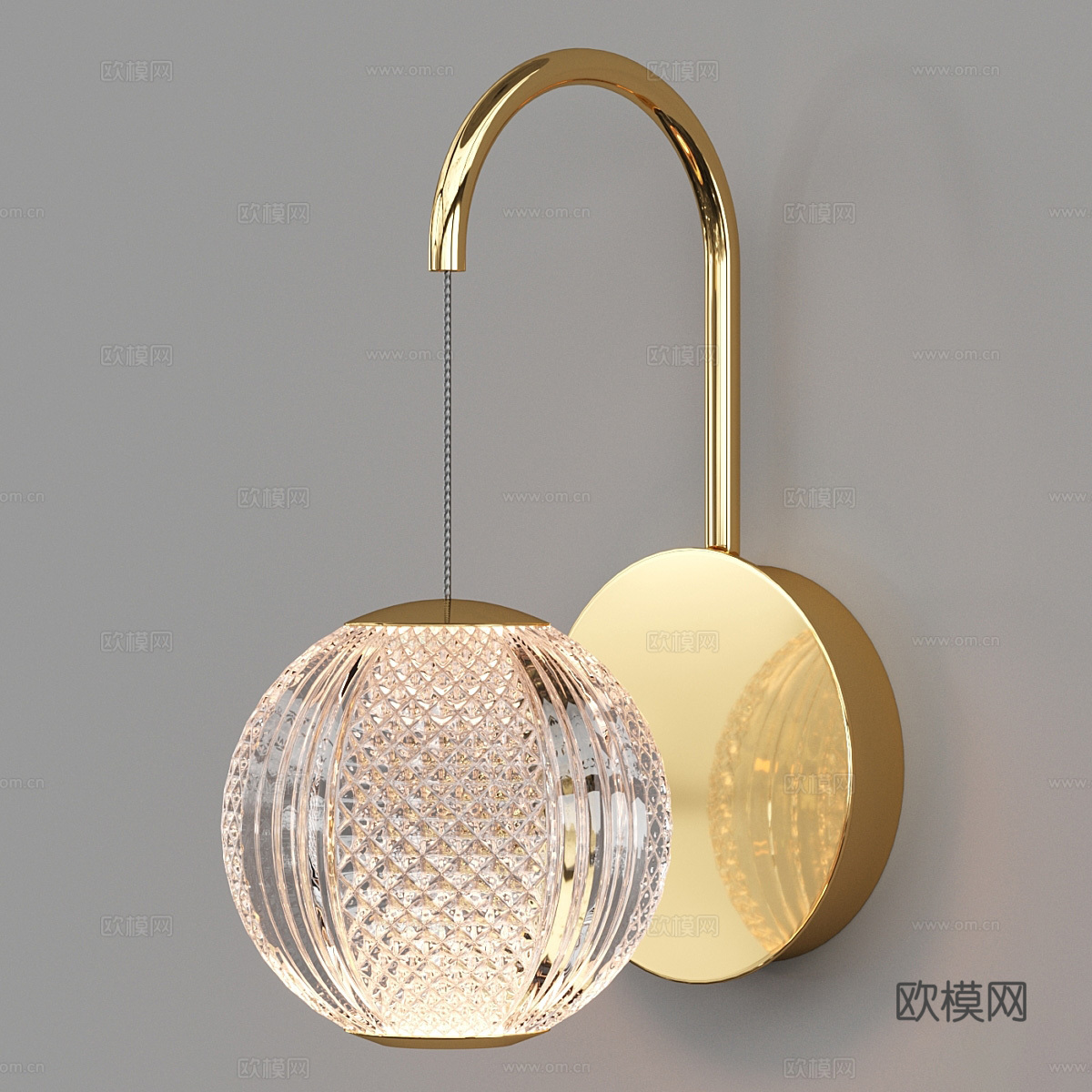 现代轻奢金属装饰壁灯3d模型