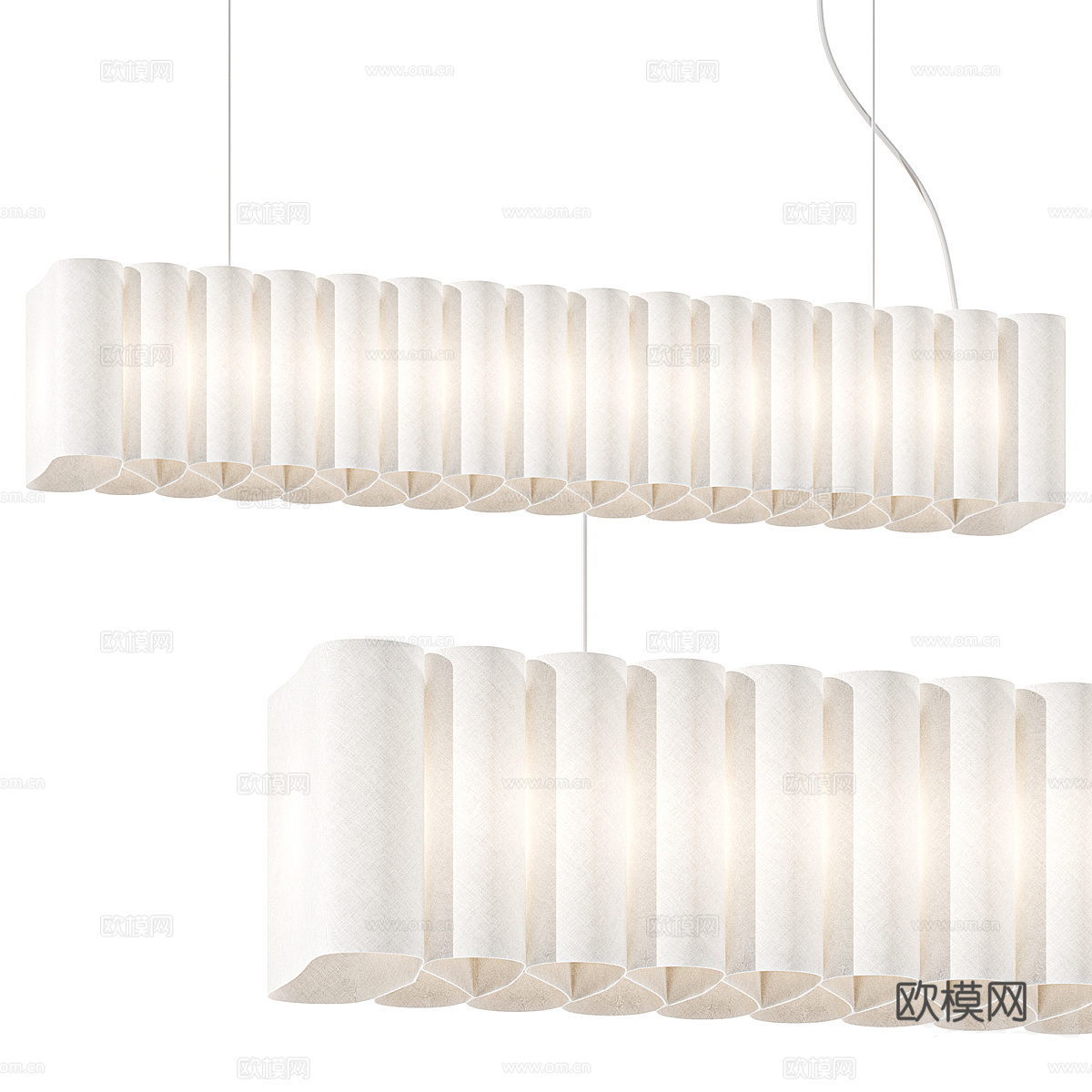 现代意式轻奢布艺吊灯3d模型