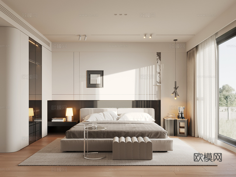 現(xiàn)代家居臥室3d模型下載