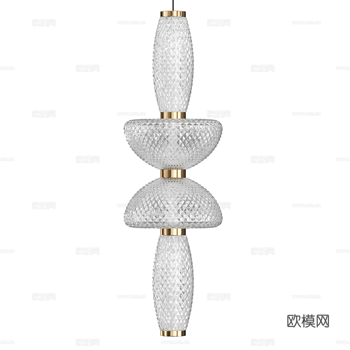 现代轻奢玻璃装饰串联吊灯3d模型