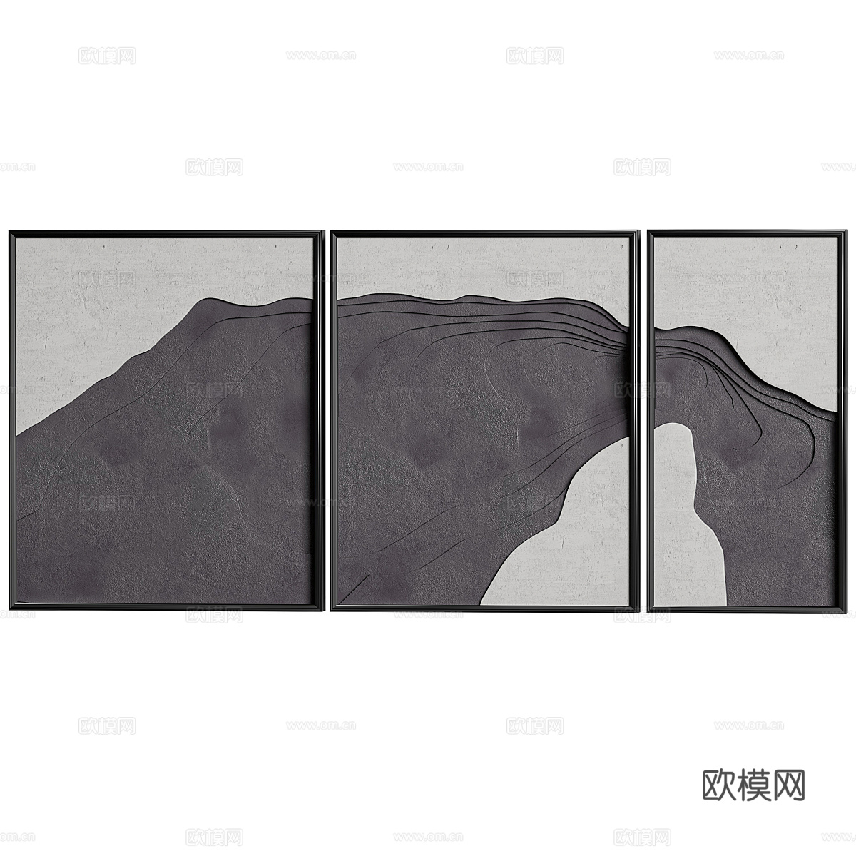新中式装饰挂画3d模型