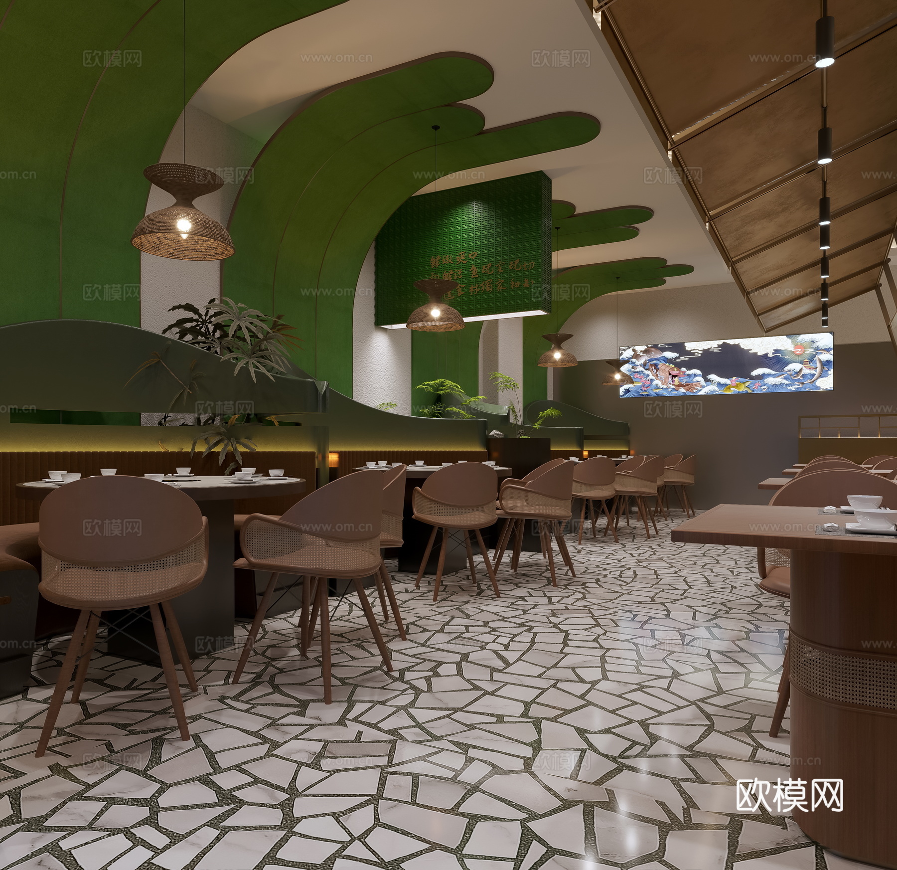 烤鱼店3d模型