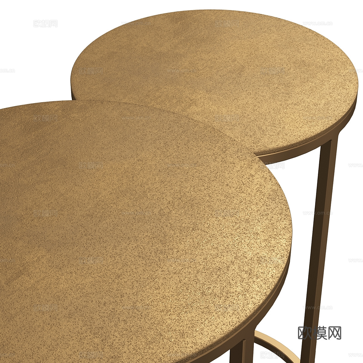 现代轻奢金属圆边几3d模型