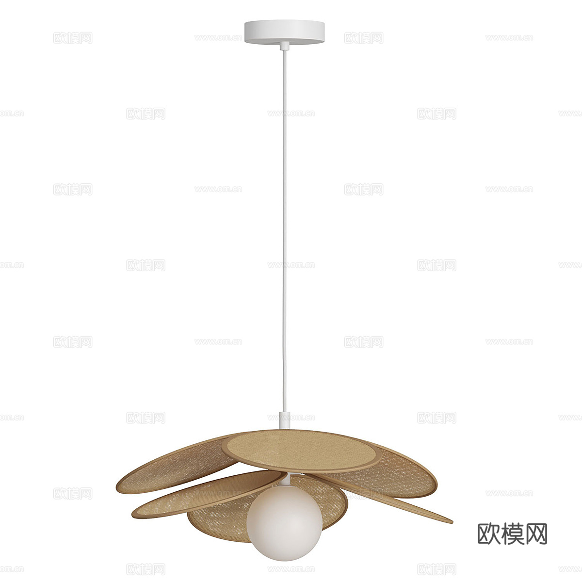 新中式藤编吊灯3d模型