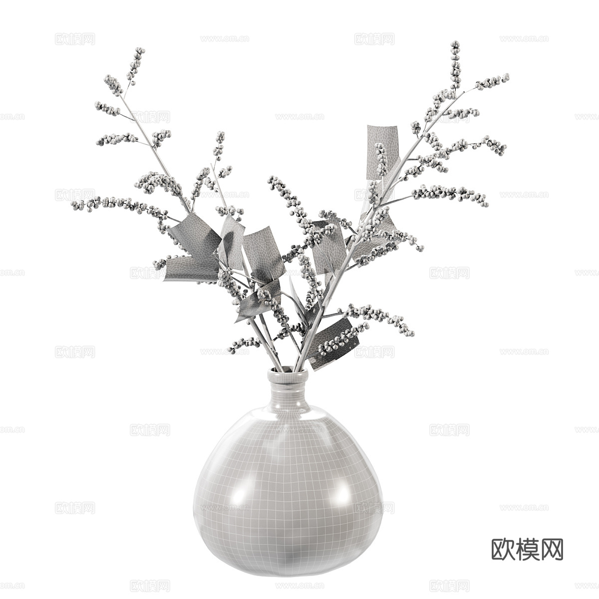 现代极简花瓶花艺3d模型