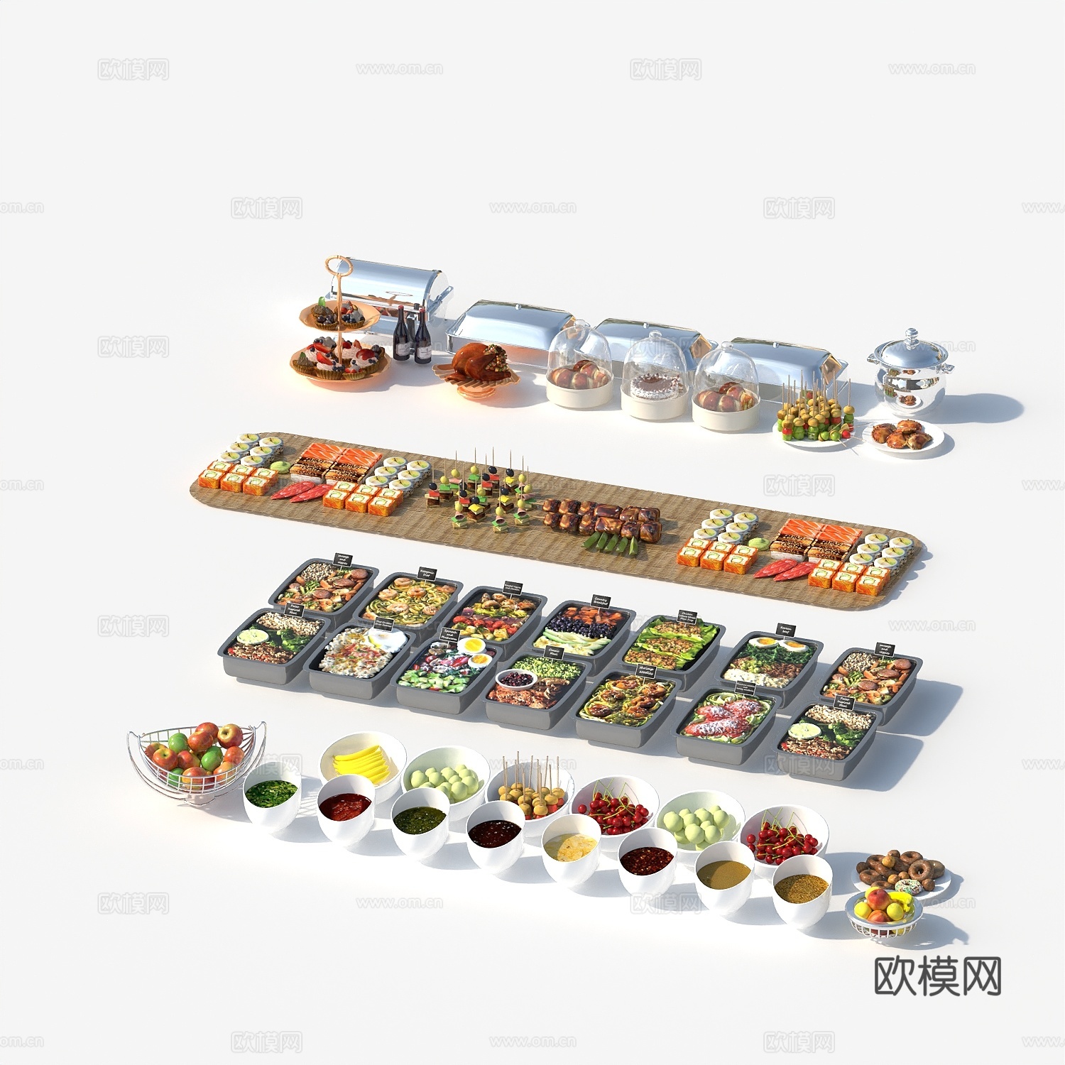 食物美食饮料面包糕点甜点零食3d模型