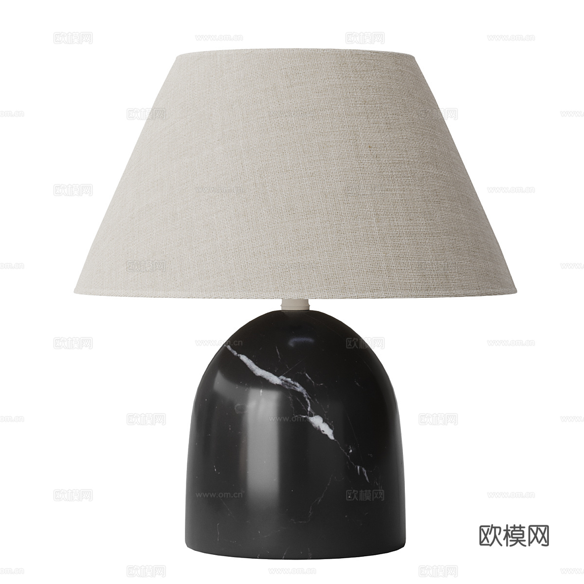 现代意式极简大理石布艺台灯3d模型