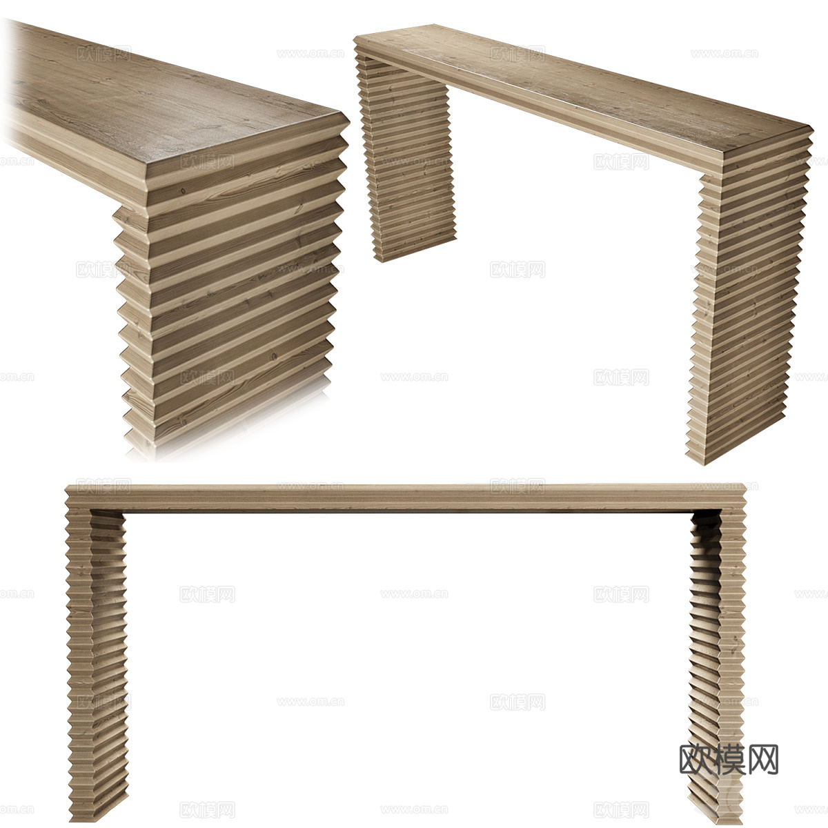 新中式实木端景台3d模型