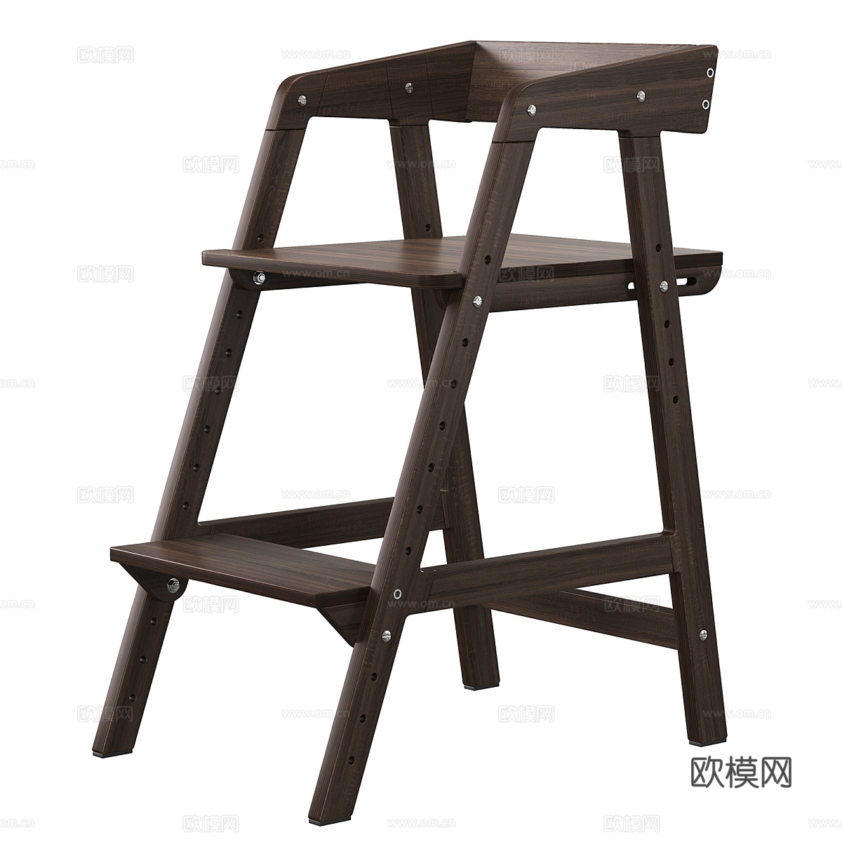 新中式木质儿童成长椅3d模型3d模型