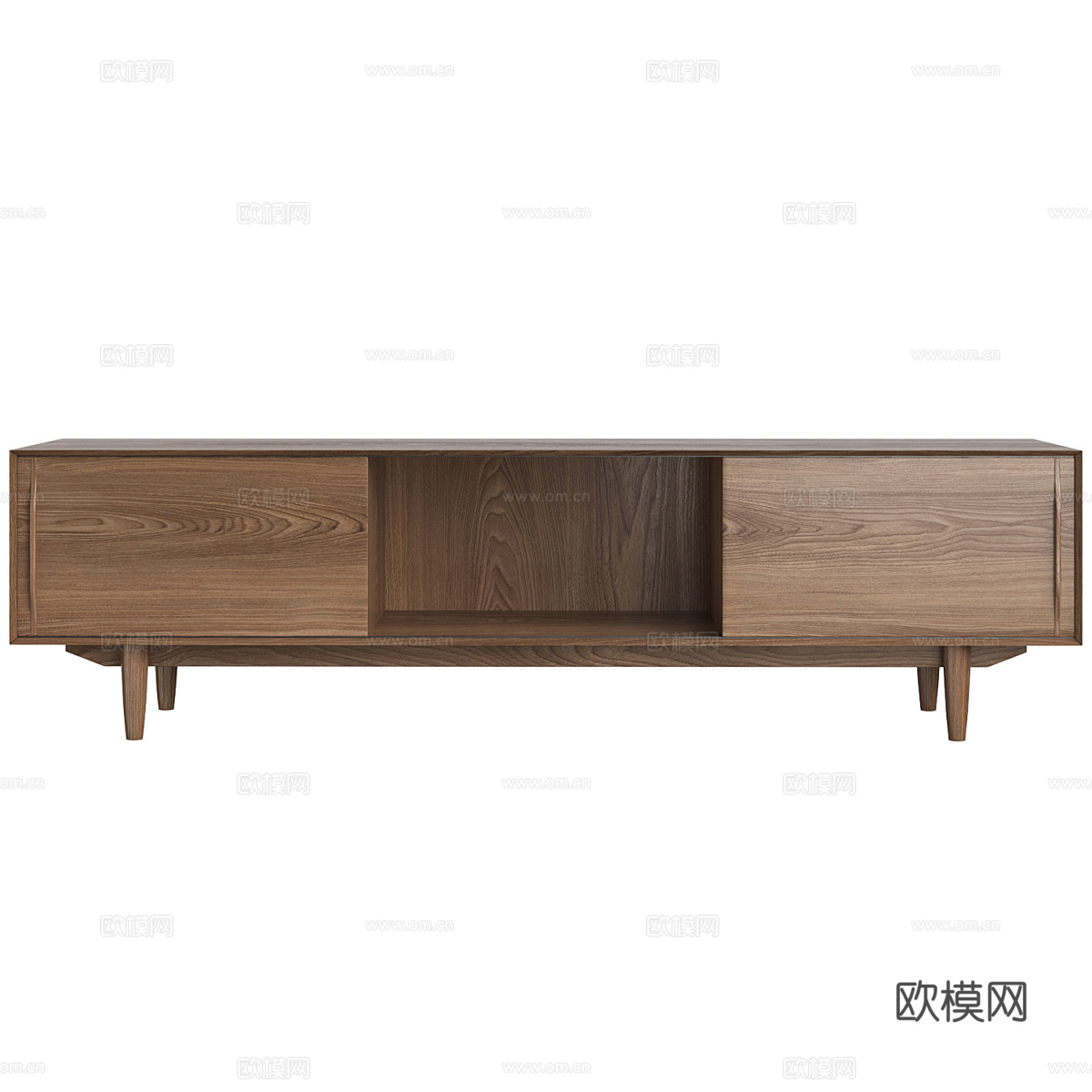 现代意式极简实木电视柜3d模型