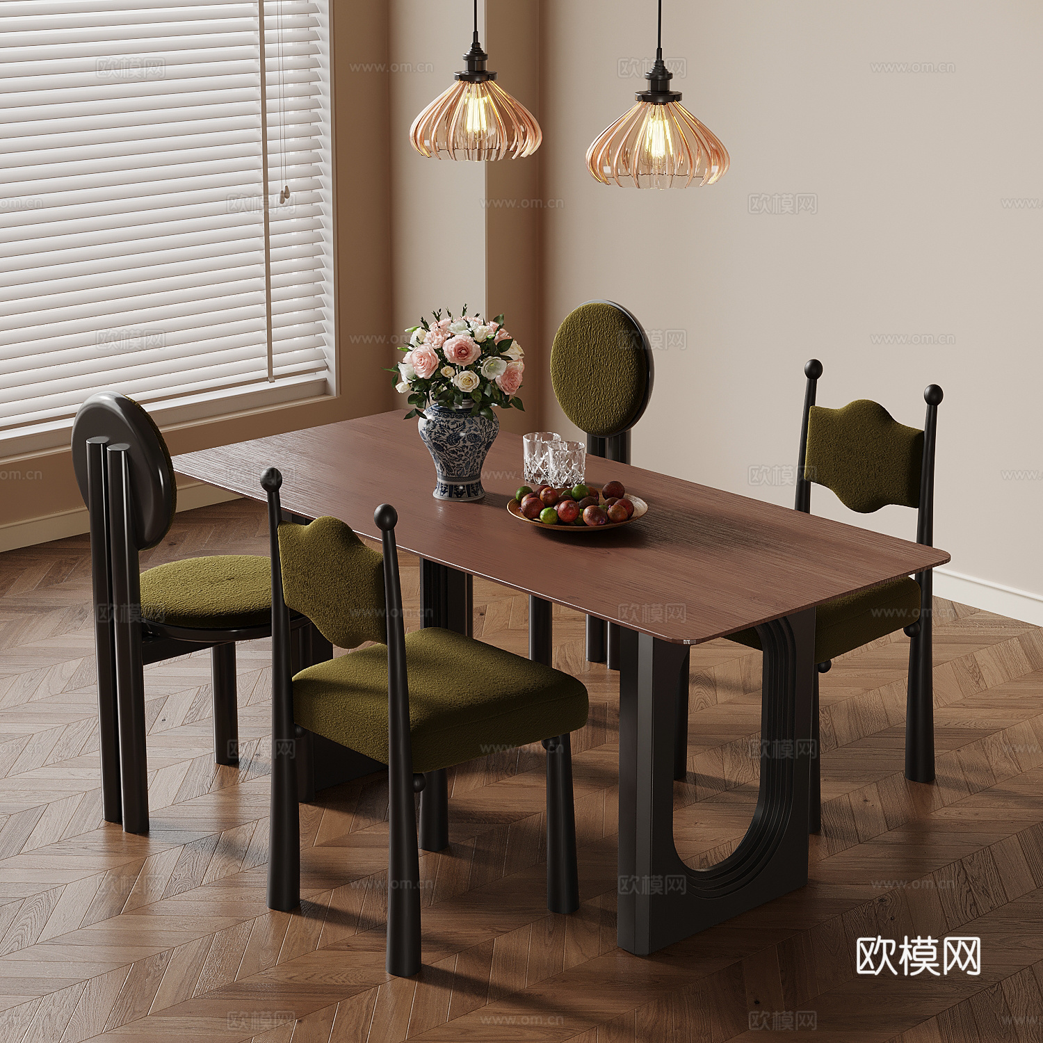餐桌椅 法式餐桌椅3d模型