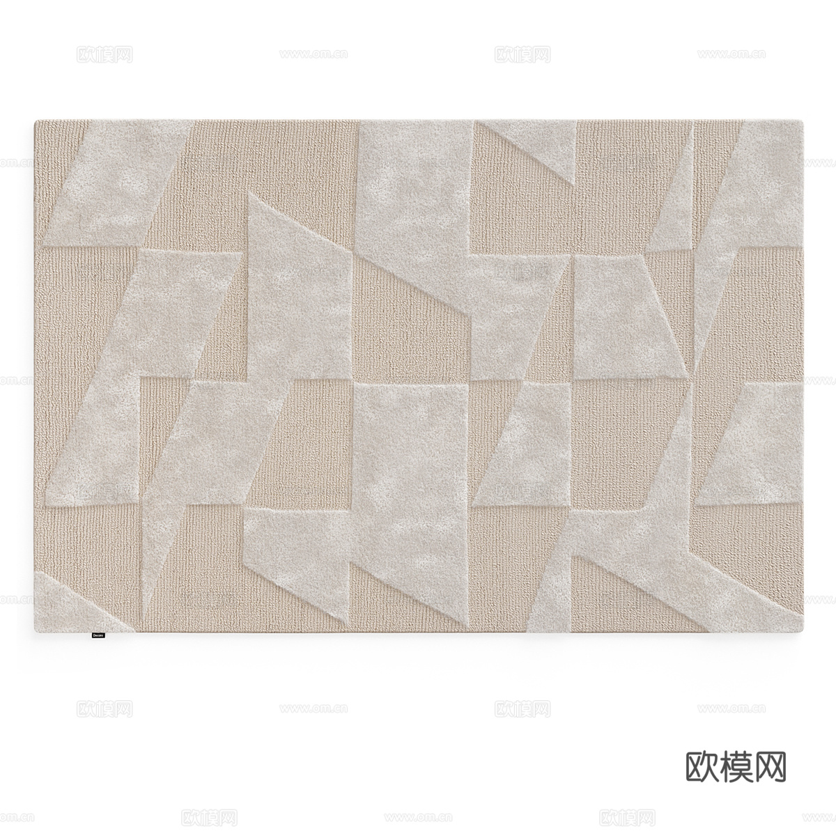 现代奶油风羊毛布艺地毯3d模型