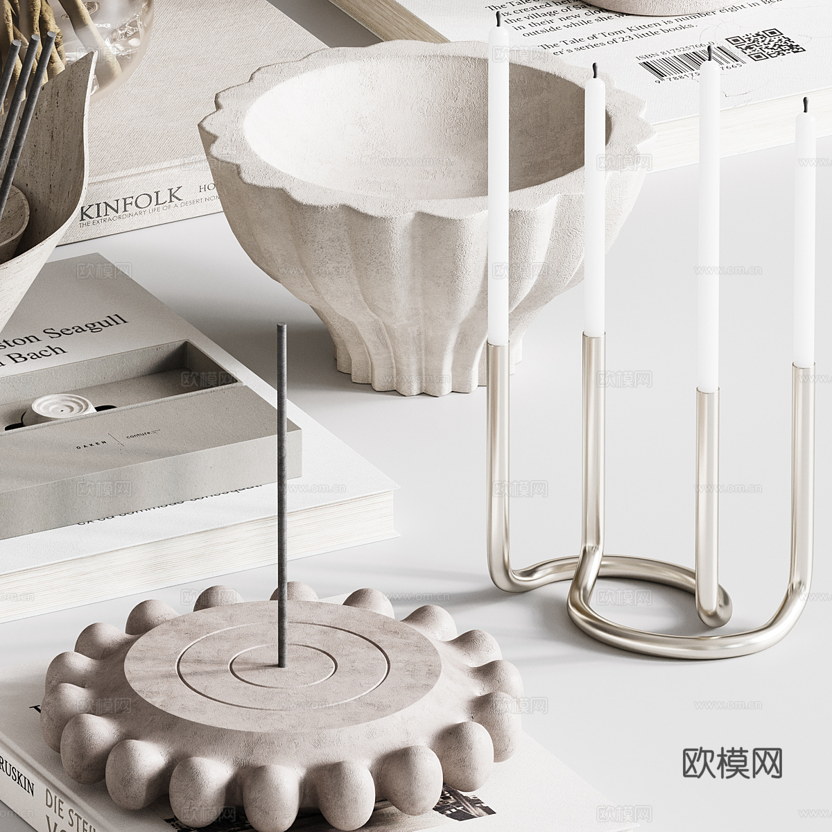 现代轻奢饰品摆件组合3d模型