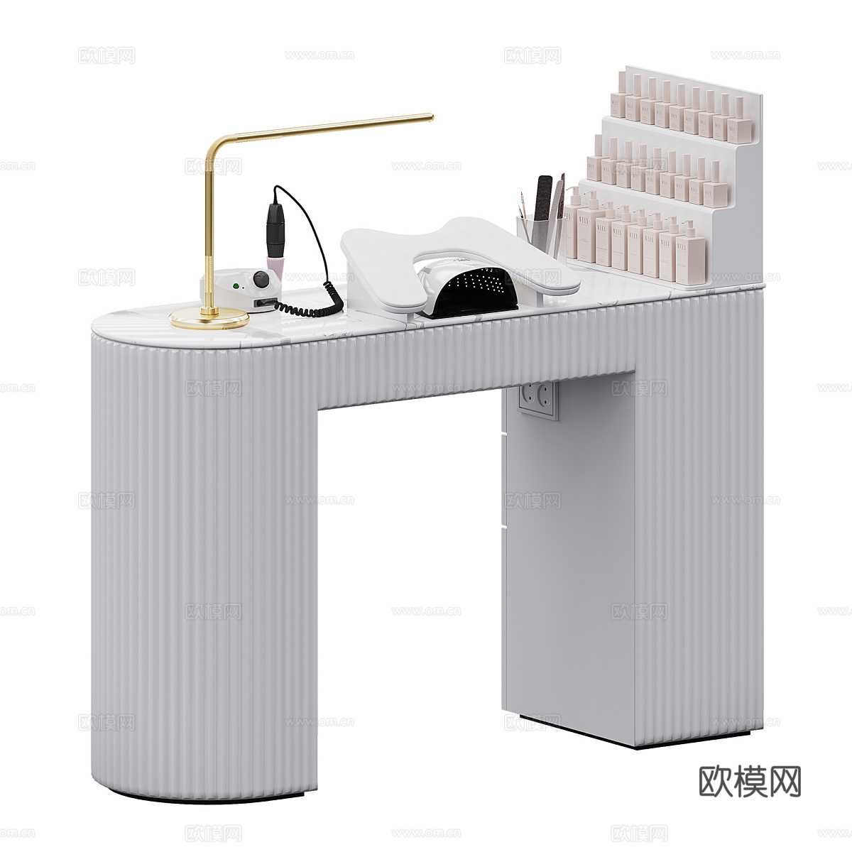 现代奶油风美甲台3d模型