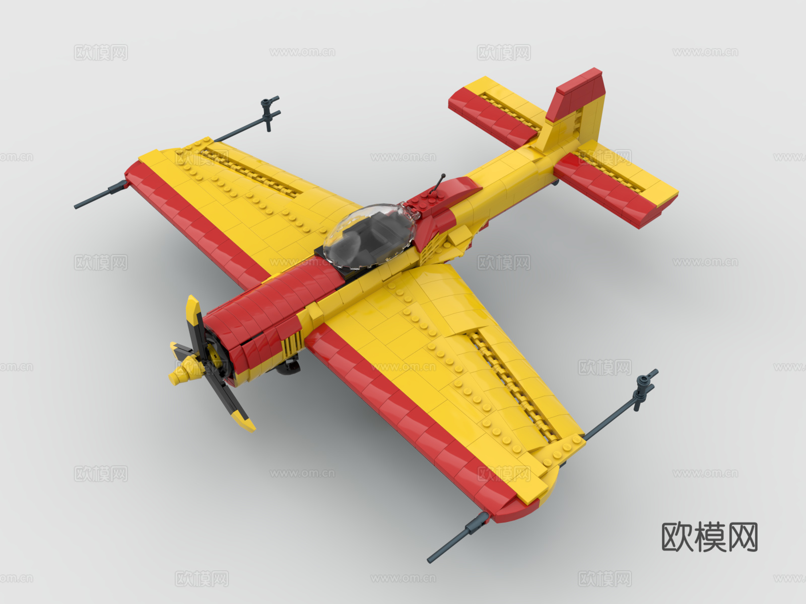 乐高 LEGO 玩具 积木 苏-26 飞机 战斗机 螺旋桨飞3d模型