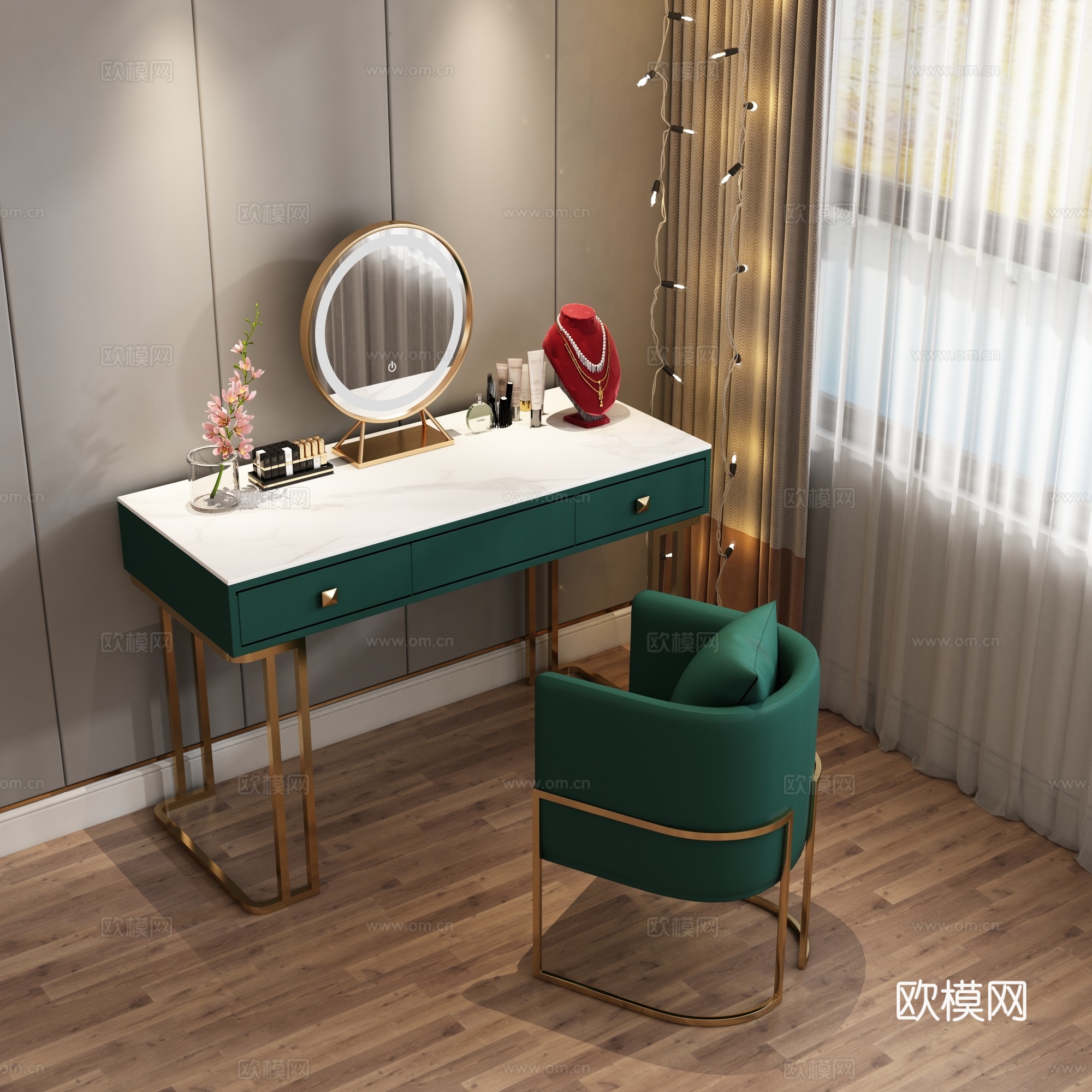 现代梳妆台su模型