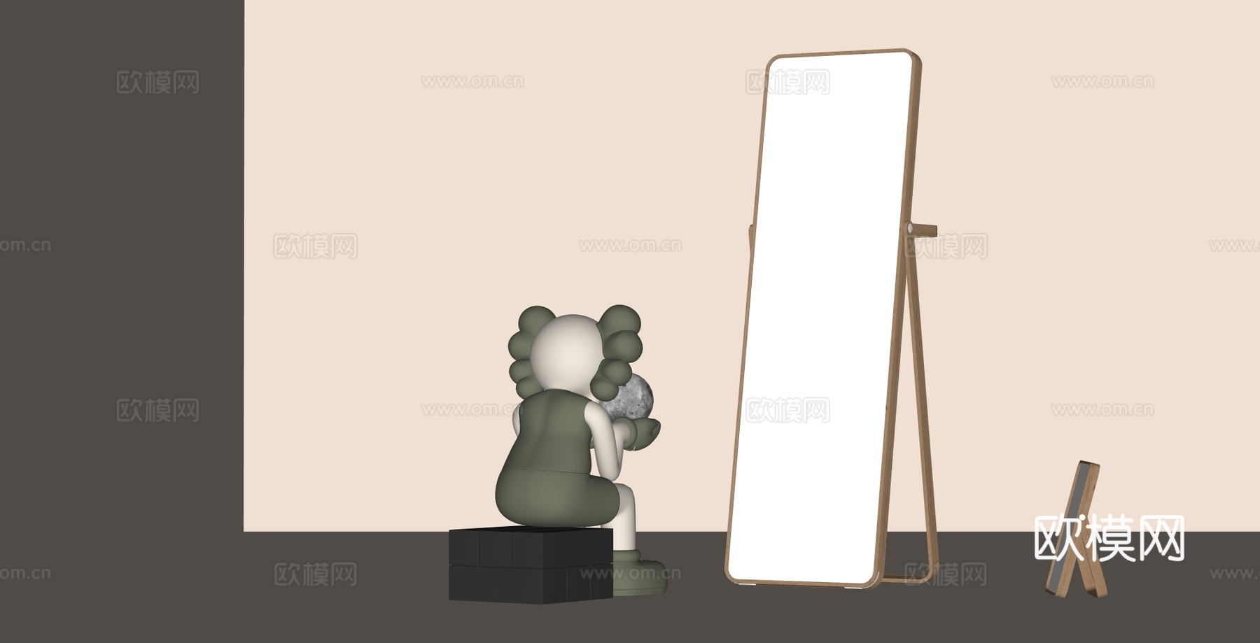 现代简约潮玩雕塑su模型