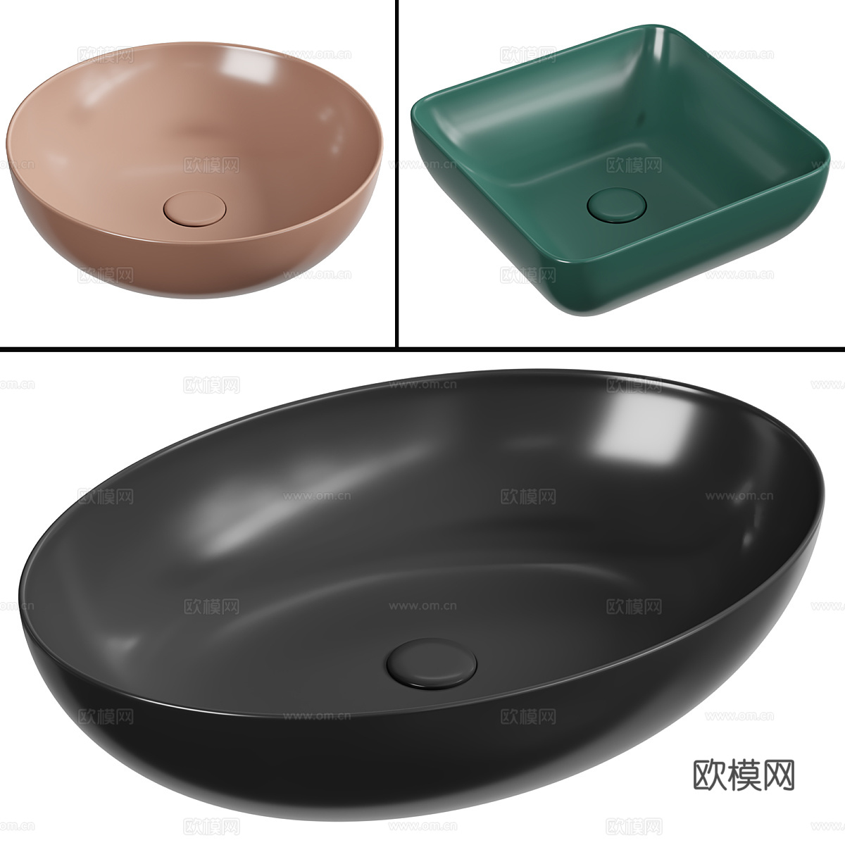 现代意式洗手盆3d模型
