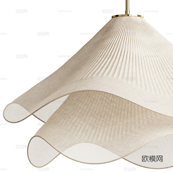 新中式藤編裝飾吊燈3d模型下載(渲染圖3)