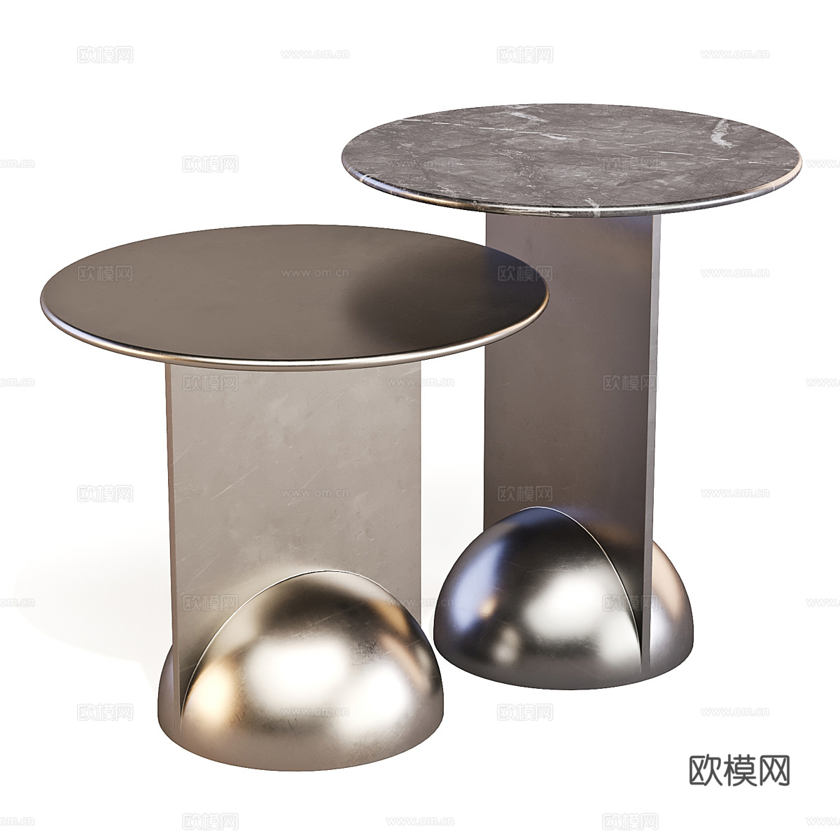 现代轻奢极简圆边几3d模型