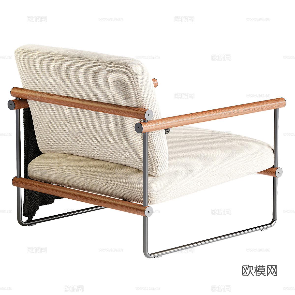 现代极简布椅扶手椅3d模型