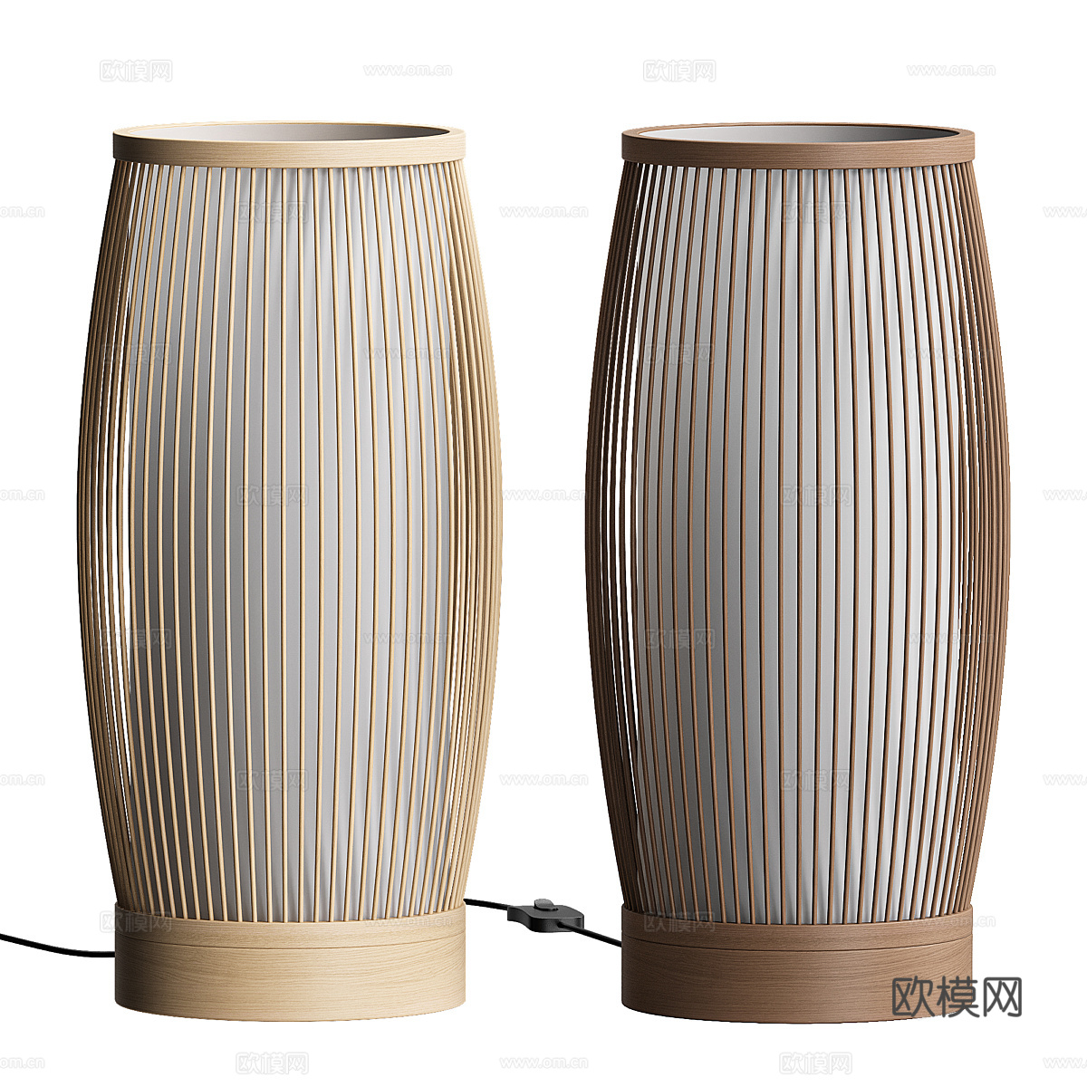 新中式柱式台灯3d模型