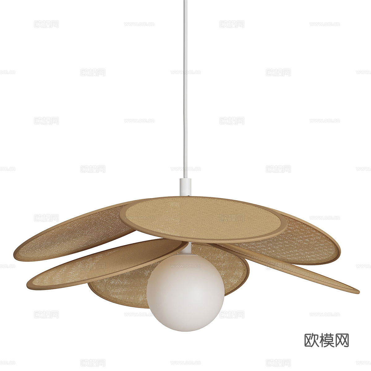 新中式藤编吊灯3d模型