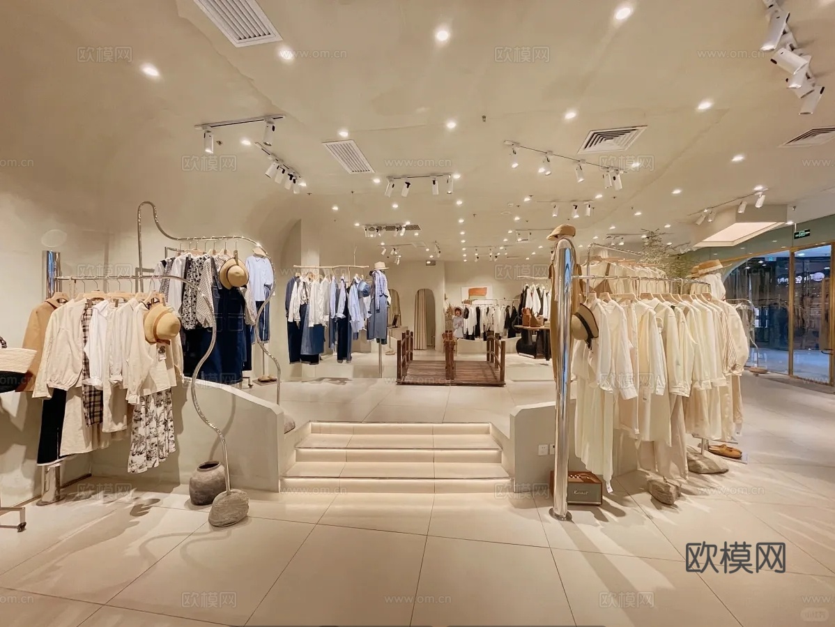 现代简约商铺_现代服装店店铺_店铺_商场_试衣间贴图