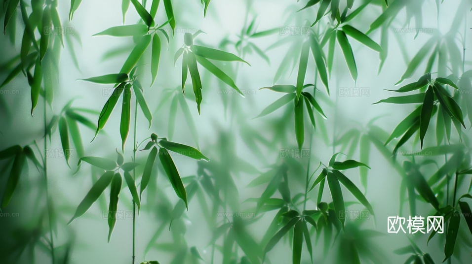 中式竹子竹林壁纸壁画下载(渲染图3)