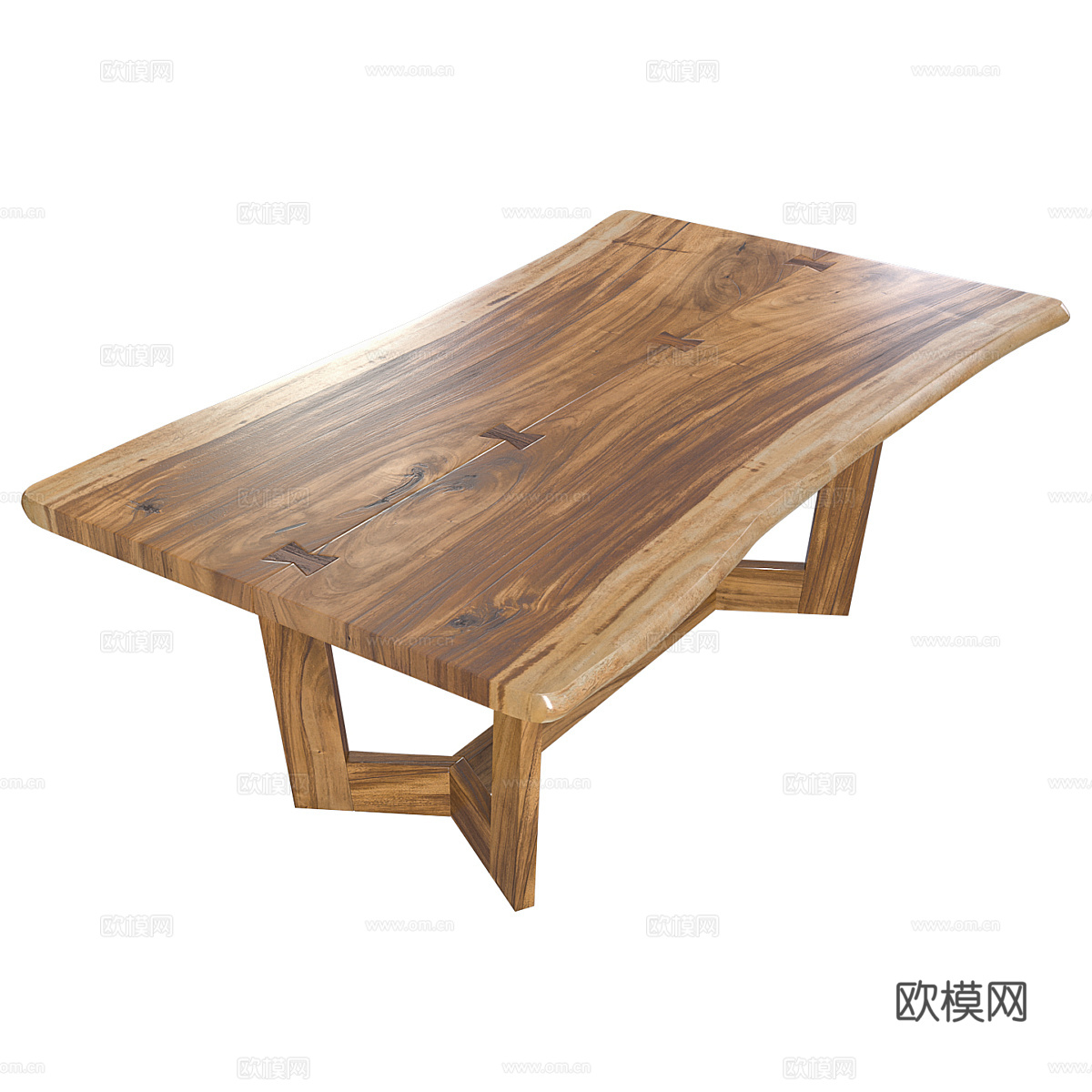 新中式实木大板茶桌3d模型