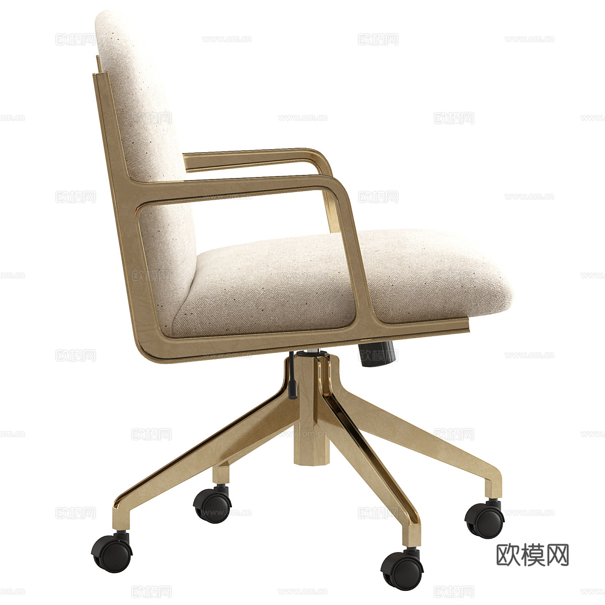 现代轻奢布艺办公椅3d模型